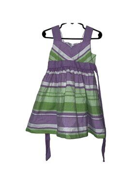 Rare Editions Toddler Girls Purple Green Striped Sleeveless Dress Size 2T
